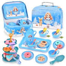(Ice and Snow Girl) Tragbares Spielküchen-Set für Kinder mit Dessert-Kuchen-Geschenkbox