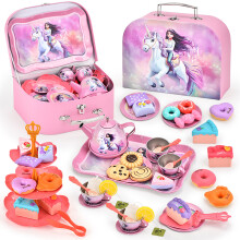 (Unicorn Academy) Tragbares Spielküchen-Set für Kinder mit Dessert-Kuchen-Geschenkbox