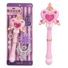 (Pink) Set di bacchette magiche con fiocchi di neve luminosi - Bacchetta magica elettrica da principessa per bambini