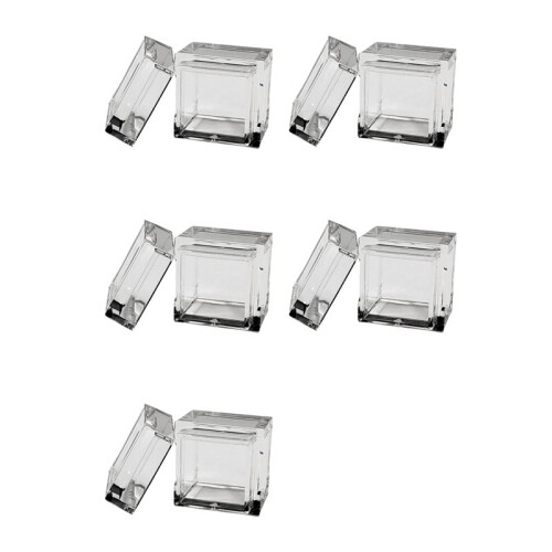 50Pcs Acrylic Box Trays for 0.39Inch 10mm Elements Cubes Clear Case Periodic Table Bracket for Elements Collections
