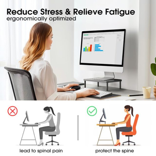 Monitor Stand for Desk, Ergonomic EyeLevel Laptop Riser with Ventilated Cooling Surface, Sturdy 44lbs Support 2