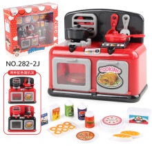 (Red-black, Stove) Realistisches Mini-Küchengeräte-Set mit elektrischer Lampe – Spielzeug für Kinder zum Rollenspiel