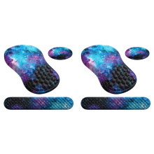 6 Peças Mouse Pad Ergonômico com Descanso de Pulso e Conjunto de Teclado, Mouse Pads de Computador para Mesa de Casa com Coaster-C