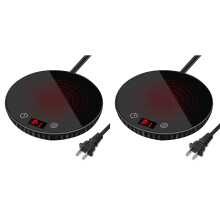 2X Candle Warmer/Coffee Warmer, 8H Auto Shut Off 1-12H Timer Candle Wax Warmer, 2 Temp Setting 122/140 Black US Plug