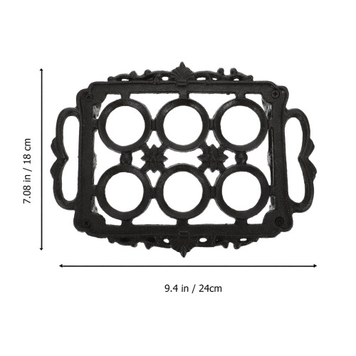 HOMEMAXS 1PC Black Cast Iron Egg Rack Kitchen Storage Holder for Dining Table 1