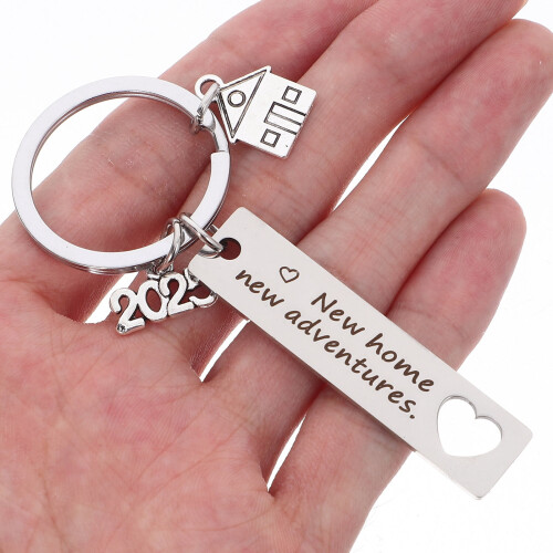 Home Sign Keychain Silver 2 pcs 5.00x1.20x0.10 cm 2