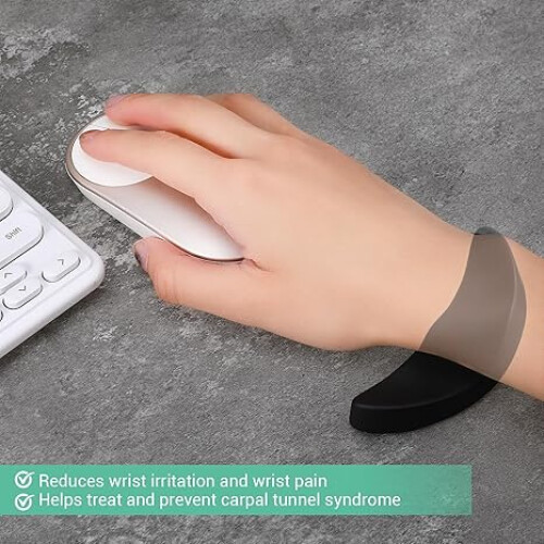 2 Pcs Ergonomic Mouse Wrist Rest Support Palm Rest Pad Carpal Tunnel Support Release Pressure on Hands Glid Smooth for Office Work Gaming Coding 1