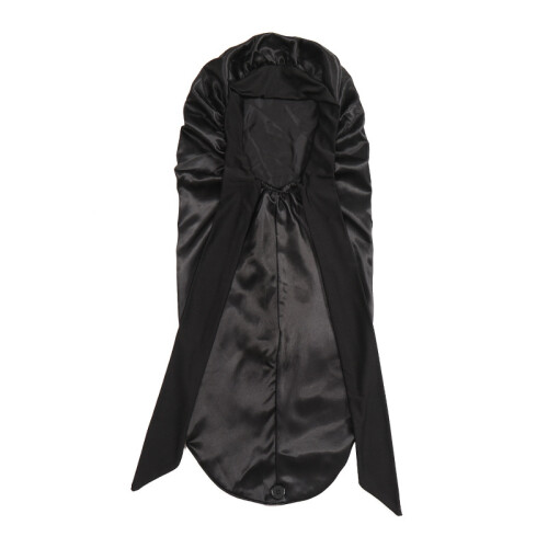 Schlafmütze aus Satin mit Schleife Black