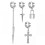 Stainless Steel Hoop Earring Gothic Cross 4 pcs 5