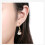 White Pearl Dangle Earrings Rose Gold Plated Leverback 2