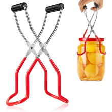 Hitzebeständiger Einmachglasheber mit Griff, 22,6 cm (8,9 Zoll) langes, rotes Küchenwerkzeug zum Einkochen mit robuster Konstruktion, rutschfester