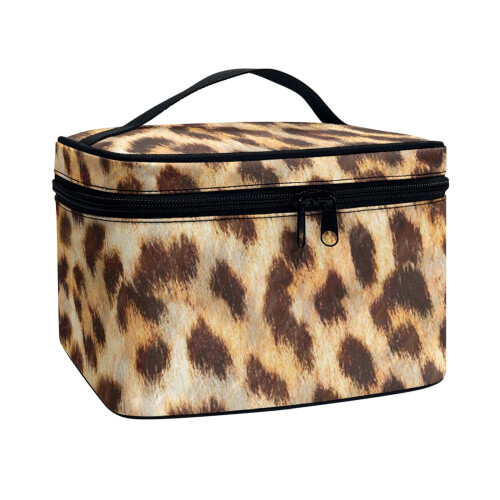 Polyester makeup bag with handle 8.86x6.5x5.9 inches 1