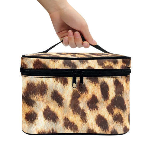Polyester makeup bag with handle 8.86x6.5x5.9 inches 2