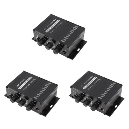 3X Power Amplifier Audio Karaoke Home Theater Amplifier 2 Channel Class D Amplifier USB/ AUX Input