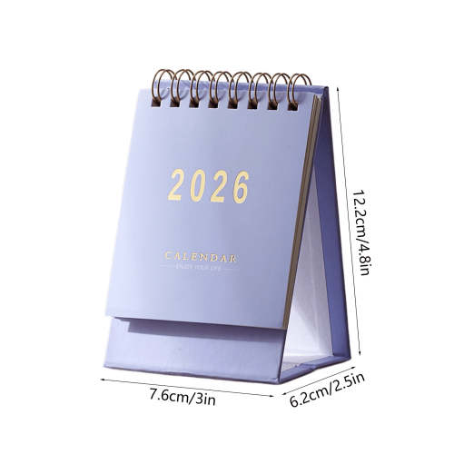 Mini skrivebordskalender 2026 stående vippekalender 4,8 tommer 1