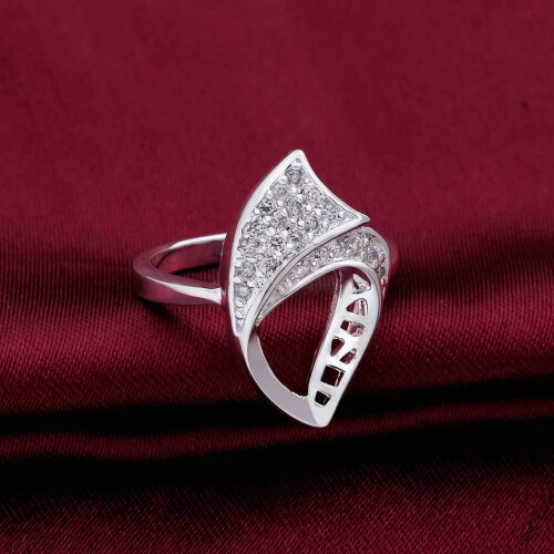 925 Sterling Silver Zirconia Band Ring Size 8 B56-default 2