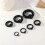 Acrylic Captive Bead Ring Black 2G 6mm 1 Pair 4
