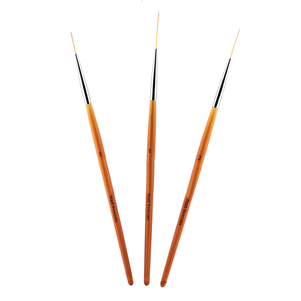 Precise 3Pcs Nail Art Brush & Dotting Tool Set for Intricate Nail Designs