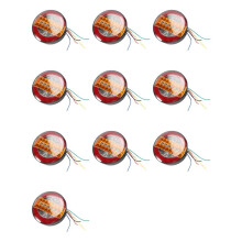10pcs 4 Inch Trailer Dynamic Tail Light 24V LED Truck Brake Light LED Round Water Hamburger for Cars, Boats, Buses