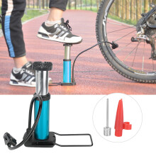Mini tragbare Fahrradfußpumpe - Hochdruck, Aluminiumlegierung, 17,5 cm, Blau