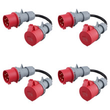 4X 5 Pin Red 32A Male to 16A Female CEE-Adapter Gen Ev Charger Extension Cord Connector 400V Outlet