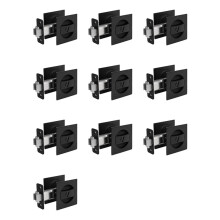 10X Pocket Door Lock, Matte Black Contemporary Privacy Square Pocket Door Hardware, Black Sliding Pocket Door Lock