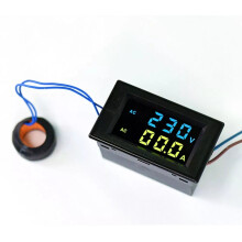 Digitaler Wechselspannungs- und Strommesser 80-300V 0-100A LCD Schwarz 68x38mm