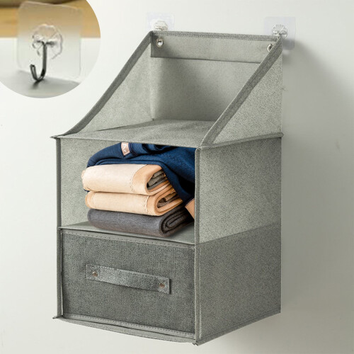 Hanging Fabric Closet Organizer, Foldable Drawer Boxes, Wall Mounted Clothes Storage System for Bedroom Use 1