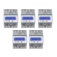 5X 3 Phase 4 Wire Meter 220/380V 5-80A Consumption KWh Meter DIN Rail Installation Digital Power Meter