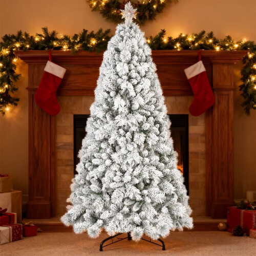 4ft PVC and hard needle flocked artificial Christmas tree 2