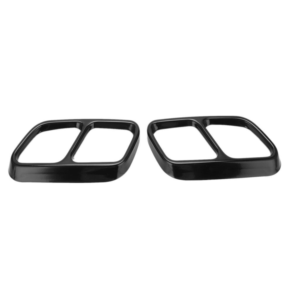 Stainless Steel Glossy Exhaust Tip Cover For Cls W218 2012-2017 Black 3681390799414