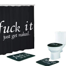 Tapis de douche antidérapant à séchage rapide et résistant, rideau de douche en polyester au design élégant et aux inscriptions amusantes pour