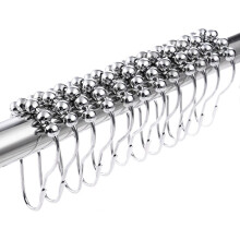 Crochets de douche chromés, glissent sans effort sur la tringle à rideau de douche sans l'accrocher ni l'abîmer, lot de 12 pour douche de taille