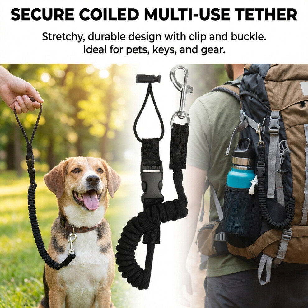 Photos - Climbing Gear  Kayak Safety Rope, Anti-Lost Bungee Cord(Black)