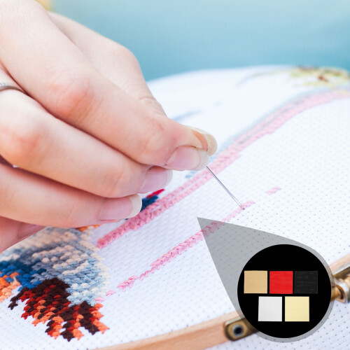 DIY5pcs ύφασμα κεντήματος σταυροβελονιά Aida ύφασμα σταυροβελονιά για DIY χειροποίητο 2