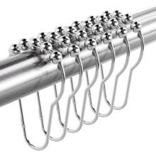 Anneaux de rideau de douche à charnière coulissante, boucle fermée pour une ouverture et une fermeture faciles - Lot de 12, bronze