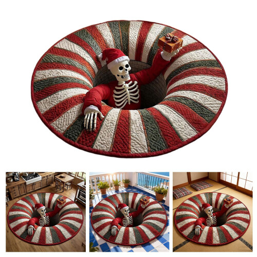 Tapete de Natal redondo de 81 cm (32 polegadas) com profundidade 3D. 1