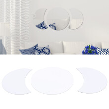 Acrylic Sun & Moon Wall Sticker Set, Silver, 23x23cm & 23x15.7cm