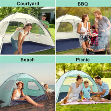 Beach Tent Sun Shelter with Breathable, Portable Outdoor Camping Tent Shade Canopy for Beach & Camping Cream