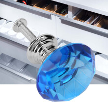 30mm Blue Diamond Crystal Glass Pull Handle for Cabinets and Drawers
