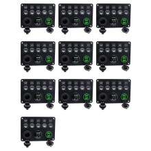 10X 5 Gang 12V/24V Inline-Fuse Box LED Panel Dual USB Car Boat Truck
