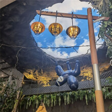 LED-Campinglampa Nödljuslykta Vattentät Retro Atmosfär Ljuskrona Steglös Dimning för Fiske Vandring