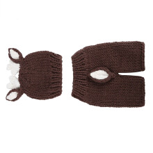 Cute Baby Deer Hat Bodysuit Set for Newborn Photography, Khaki
