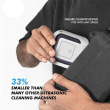 Ultrasonic Retainer Cleaner Machine with 2 Digital Timer, U-V Dental Cleaning Pod with Viewing Port,180ml US Plug