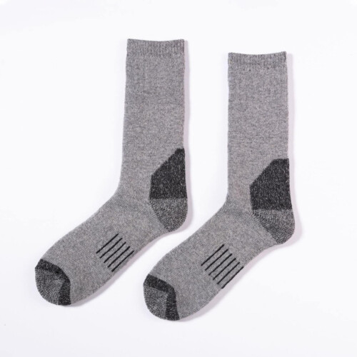 Men's Wool Socks Thermal Moisture-Wicking Gray One Size 1