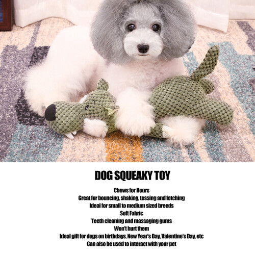 Pineapple Plush Squeaky Wolf Dog Toy for Small Medium Breeds 1