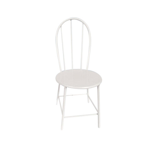 Simulation 1/6 Scale Dollhouse Mini Model Metal Dinning Chair White 1