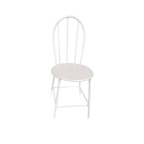 Simulation 1/6 Scale Dollhouse Mini Model Metal Dinning Chair White 2
