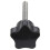24 Pcs M6 x 50 mm Locking Star-Shaped Plastic  Male Thread Knob Grip 2