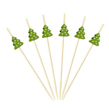 200 Stück Weihnachts-Cocktail-Spieße, Zahnstocher, Dekorative Spieße, Weihnachtsparty-Spieße zum Garnieren Von Speisen, Spießstäbchen A
